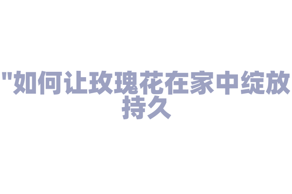 "如何让玫瑰花在家中绽放持久？"